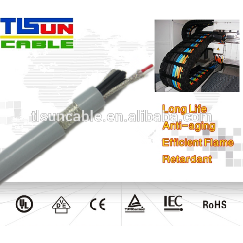 PUR high flexible drag chain cable,double sheath,screened,robotic cable,control cable